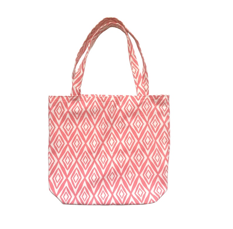 Pink Geometric Reusable Tote Bag