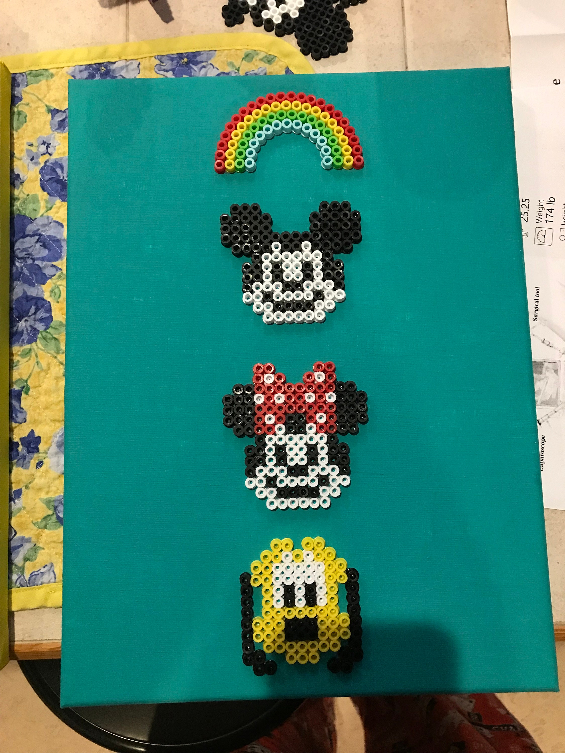 Perler Bead Canvas Art Etsy