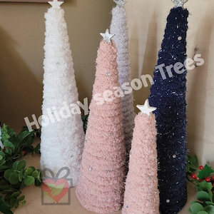 Chenille cone tree centerpiece | Holiday decoration | Christmas decor | Table decoration