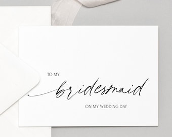 A mi dama de honor en la tarjeta imprimible del día de mi boda, regalo elegante para dama de honor, tarjeta para fiesta nupcial, descarga digital, tarjeta instantánea