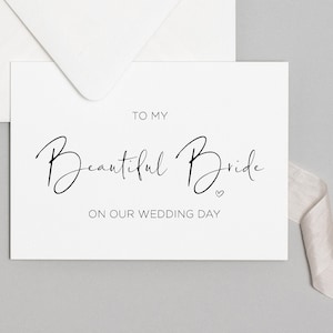 Para minha linda noiva no dia do casamento, cartão para download, casamento elegante, presente de casamento para esposa, cartão de noiva do noivo, download digital