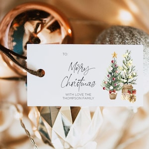 Christmas Gift Tags Personalised, Printed Gift Tags for Holiday Gift Giving, Xmas Present Wrapping Family and Friends, For Candy Ornaments