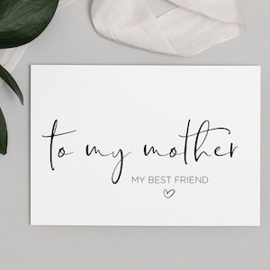 An meine Mutter meine beste Freundin an meinem Hochzeitstag herunterladbare Karte, Geschenk für Bräute Mutter, digitaler Download druckbar, Mutter der Braut Bräutigam