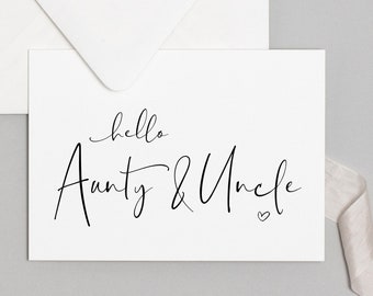 Baby Announcement Card, Pregnancy Reveal for Aunty & Uncle to Be, Digital Design, Downloadable, Printable Cards, I'm Pregnant Brother Sister