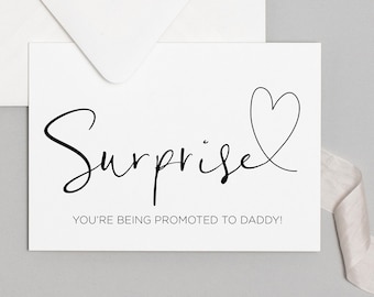 Tarjeta de anuncio de bebé, revelación de embarazo para el futuro esposo y papá, diseño digital, tarjetas descargables e imprimibles, tarjeta de estoy embarazada de esposa
