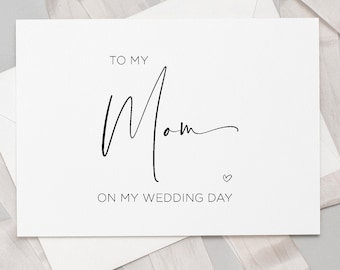 A mi mamá en la tarjeta descargable del día de mi boda, regalo de bodas para la madre, mamá de las novias, mamá de los novios, descarga digital, madre de la novia