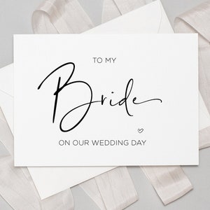 Cartão para impressão para minha noiva no dia do casamento, casamento elegante, presente de casamento para esposa, cartão de noiva do noivo, download digital, instantâneo