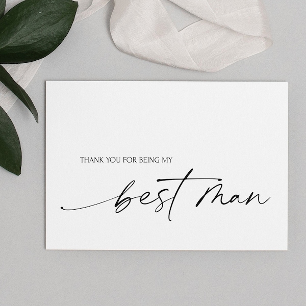 Printable Best Man Thank You Card - Etsy