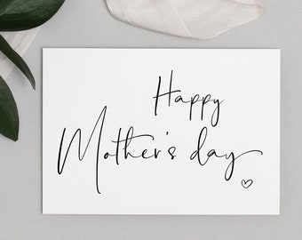 Tarjeta descargable imprimible feliz día de las madres, día de la madre, nuevo regalo de mamá, de hijo hija, descarga, tarjeta de mamá DIY, tarjeta de felicitación digital
