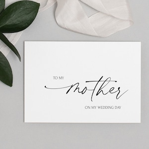 À ma mère le jour de mon mariage carte téléchargeable, cadeau de mariage pour maman, maman de mariés, téléchargement numérique, mère de la mariée carte bricolage imprimable