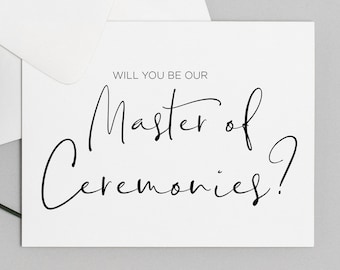 Will You MC at Our Wedding Day Printable Card, Gift for Master of Ceremonies Bridal Party, Proposal Asking, Digital Download, Instant File