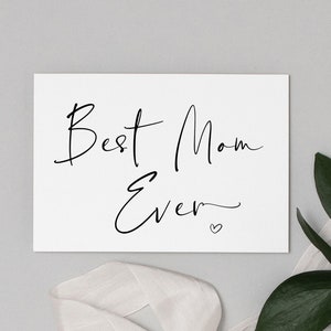 Cartão para download de feliz dia das mães para impressão, melhor mãe de todos os tempos, presente para nova mãe, de filho e filha, download, cartão de mamãe faça você mesmo, saudação digital