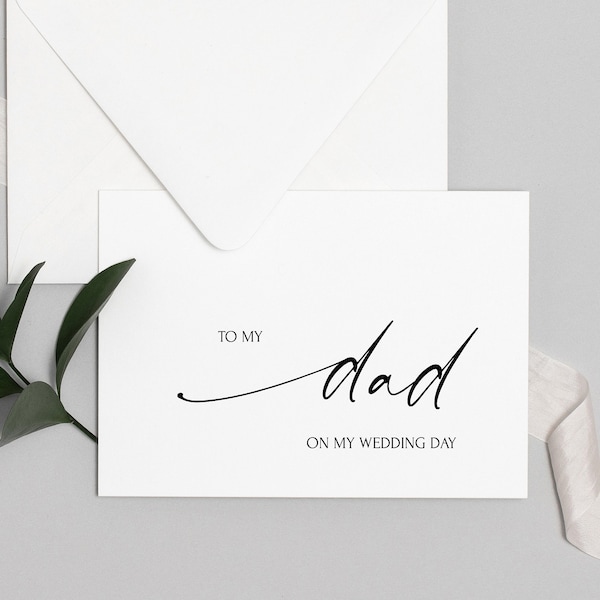 Digital To My Dad on My Wedding Day Downloadable Card, Wedding Gift For Father, of Bride Grooms Dad Download, Father of Bride Printable DIY