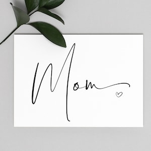 Carte téléchargeable numérique bonne fête des mères, fête des mères, nouveau cadeau de maman, de la fille de fils, téléchargement, carte de maman bricolage, carte imprimable numérique