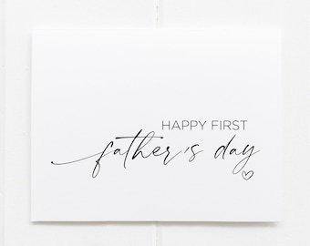 Printable Happy First Fathers Day Downloadable Card, New Dad Gift From Son Daughter Cards, Download, DIY, Digital Greeting, Print at Home
