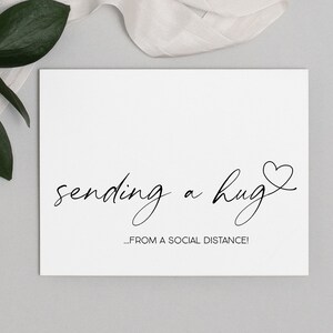 Imprimable Envoi d'une carte câlin, Penser à vous Cartes de distance sociale, Envoi d'un cadeau de quarantaine d'amour, Miss You Téléchargement instantané numérique DIY