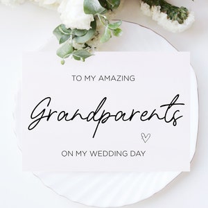 To My Grandparents on My Wedding Day Downloadable Card, Wedding Gift For Family, Brides, Grooms Digital Download, Father of Bride Printable