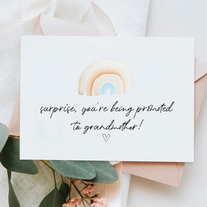 Baby Announcement Card, Pregnancy Reveal for Mom Mum Grandmother to be, Digital Design, Downloadable, Printable Cards I'm Pregnant Surprise