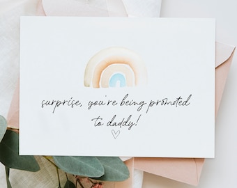 Baby Announcement Card, Pregnancy Reveal for Husband Daddy to Be, Digital Design, Downloadable, Printable Cards, I'm Pregnant card from Wife