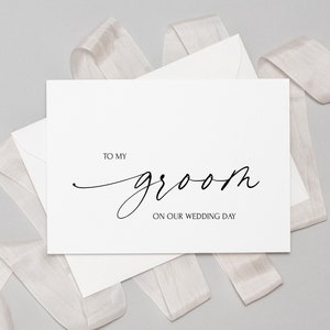 Digital a mi novio en nuestra tarjeta digital imprimible del día de la boda, boda elegante, regalo para el marido, tarjeta del novio de la novia, descarga instantánea