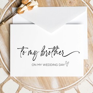 An meinen Bruder an meinem Hochzeitstag druckbare Grußkarte, Hochzeitsgeschenk für Bruder, Bräute Bruder, Bräutigame, digitaler Download, einfache Hochzeit
