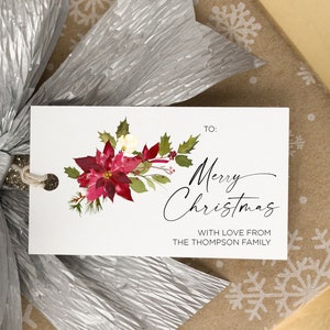 Christmas Gift Tags Personalised, Printed Gift Tags for Holiday Gift Giving, Xmas Present Wrapping Family and Friends, For Candy Ornaments