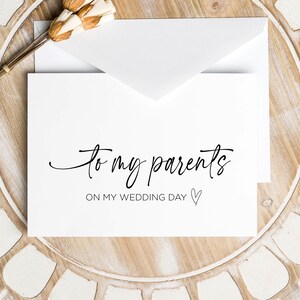 An meine Eltern an meinem Hochzeitstag herunterladbare Karte, Hochzeitsgeschenk für Eltern, Bräute Mama und Papa, digitaler Download, Mutter des Bräutigams
