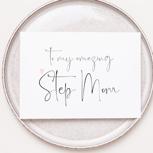 Tarjeta descargable imprimible del Día de las Madres Felices, Madrastra increíble, Regalo de nueva mamá, De hijo hija, Descargar, Tarjeta de mamá DIY, Saludo digital