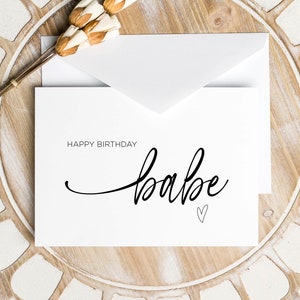 Tarjeta imprimible de feliz cumpleaños para esposa, elegante regalo de cumpleaños, tarjetas de novia de esposo novio, descarga instantánea digital DIY
