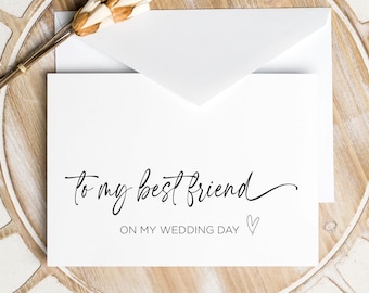 A mi mejor amigo en la tarjeta descargable del día de mi boda, regalo de boda para Bestie, regalo de dama de honor del novio de la novia, descarga digital imprimible