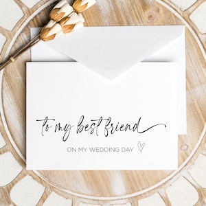 To My Best Friend an meinem Hochzeitstag Herunterladbare Karte, Hochzeitsgeschenk für Bestie, Brautjungfer Geschenk vom Braut-Bräutigam, digitaler Download druckbare
