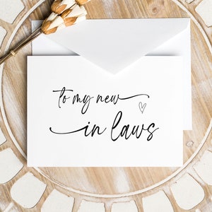 An meine neuen Schwiegereltern an meinem Hochzeitstag herunterladbare Karte, Hochzeitsgeschenk für Schwiegereltern, Bräute Mama und Papa, digitaler Download, Schwiegerfamilie