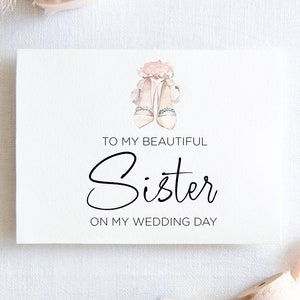 Cartão para download para minha irmã no dia do casamento, presente de casamento para irmã, irmão de noivas, irmã de noivos, download digital, casamento simples
