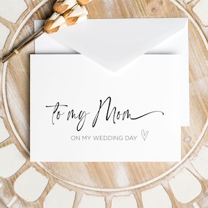 Biglietto scaricabile per mia mamma il giorno del mio matrimonio, regalo di nozze per la madre, mamma della sposa, mamma dello sposo, download digitale, madre della sposa