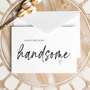 Tarjeta hermosa de feliz cumpleaños imprimible para esposo, novio elegante regalo de cumpleaños, tarjeta imprimible de esposa, descarga instantánea digital DIY