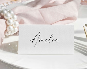 Gedrukte plaatskaarten voor bruiloft, gevouwen plaatskaarten voor receptiegasten, leuke plaatskaartjes met namen, voor bruid en bruidegom, tafeldecoratie