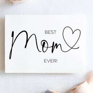 Tarjeta descargable imprimible del Día de las Madres Felices, Mejor mamá de todos los tiempos, Regalo de nueva mamá, De hijo hija, Descargar, Tarjeta de mamá DIY, Saludo digital