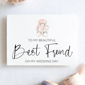 A mi mejor amigo en la tarjeta descargable del día de mi boda, regalo de boda para bestie, lindas tarjetas de novios, descarga digital, boda simple