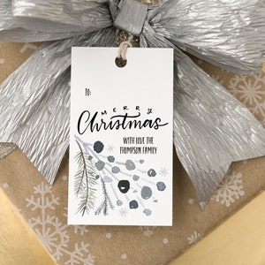 Christmas Gift Tags Personalised, Printed Gift Tags for Holiday Gift Giving, Xmas Present Wrapping Family and Friends, For Candy Ornaments