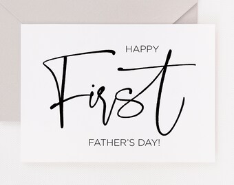 Printable Happy First Fathers Day Downloadable Card Best | Etsy