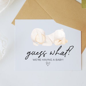 Baby Announcement Card, Pregnancy Reveal for Family, Digital Design, Downloadable Card, Printable Cards, I'm Pregnant, Prego, Having a Baby