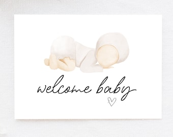 Pregnancy Congratulations Welcome Baby Printable Card for Sister, New Baby Congrats, Print at Home Mommy Card, Digital Download Instant DIY