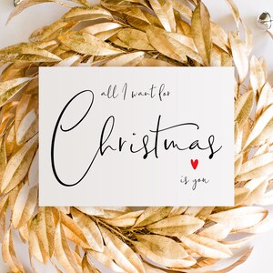 Cartolina di Natale per fidanzato, Tutto quello che voglio per Natale sei tu Download istantaneo Biglietto di auguri, Download digitale, File istantaneo Fidanzato Regalo di Natale