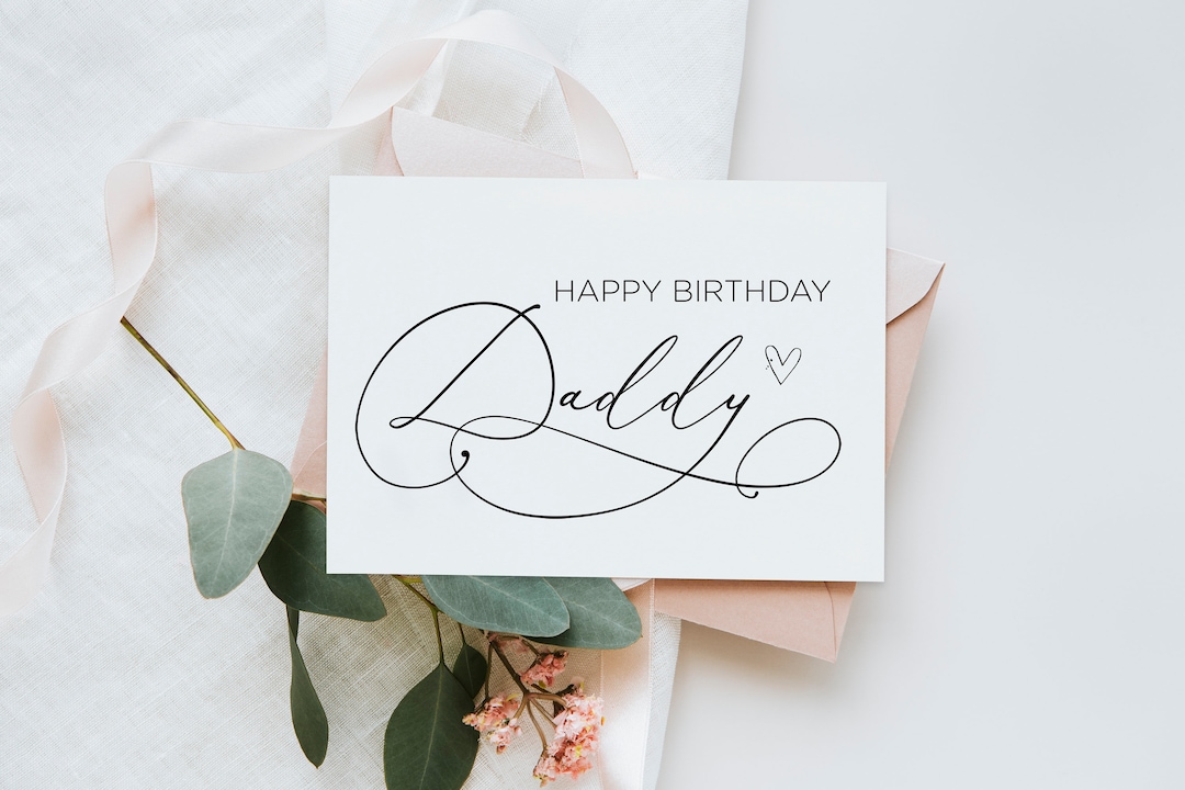 Printable Happy Birthday Daddy Card From Baby Bump, Elegant Birthday ...