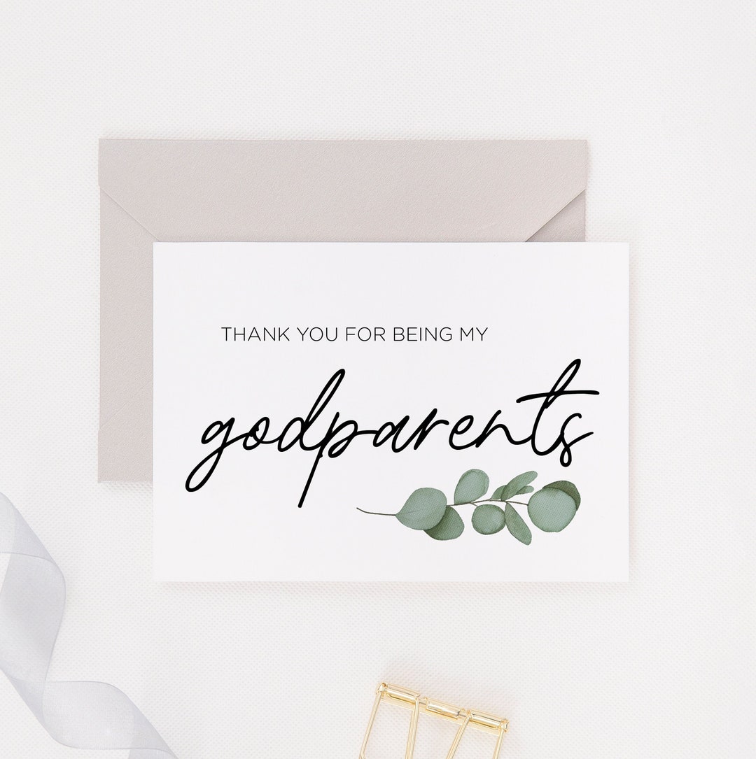 Thank You for Being My Godparents Card, Godparent Request, Christening Gift Baptism, Guide