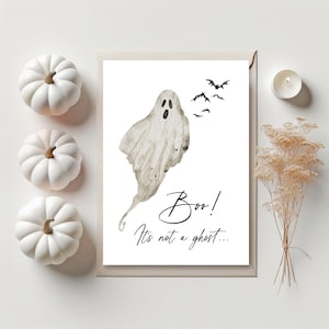 Faire-part de grossesse Halloween, Boo pas un fantôme personnalisé, Bébé sur le point de devenir personnalisé pour les grands-parents, Saison fantasmagorique