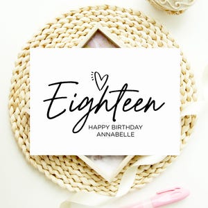 Biglietto di auguri personalizzato per il diciottesimo compleanno, compleanno diciottesimo personalizzato con nome, biglietto di auguri per il diciottesimo compleanno per figlio o figlia, compleanno importante