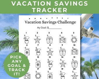Vacation Savings Challenge Printable - Travel Budget Tracker