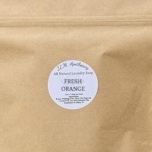 Laundry Detergent / Laundry Soap, Fresh Orange Scent, All Natural Ingredients, Hand Made