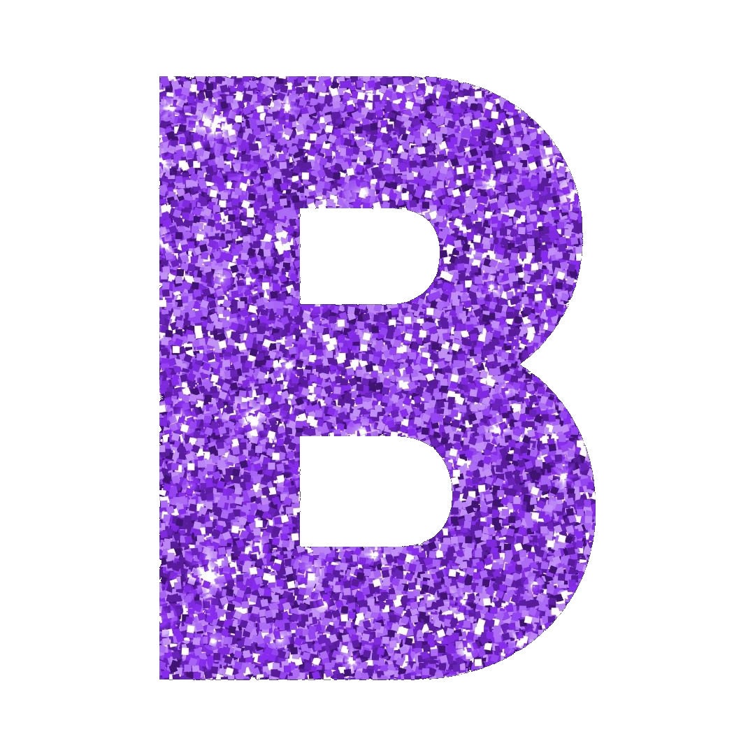 Purple Glitter Letters and Numbers, Purple Glitter Alphabet, Purple ...